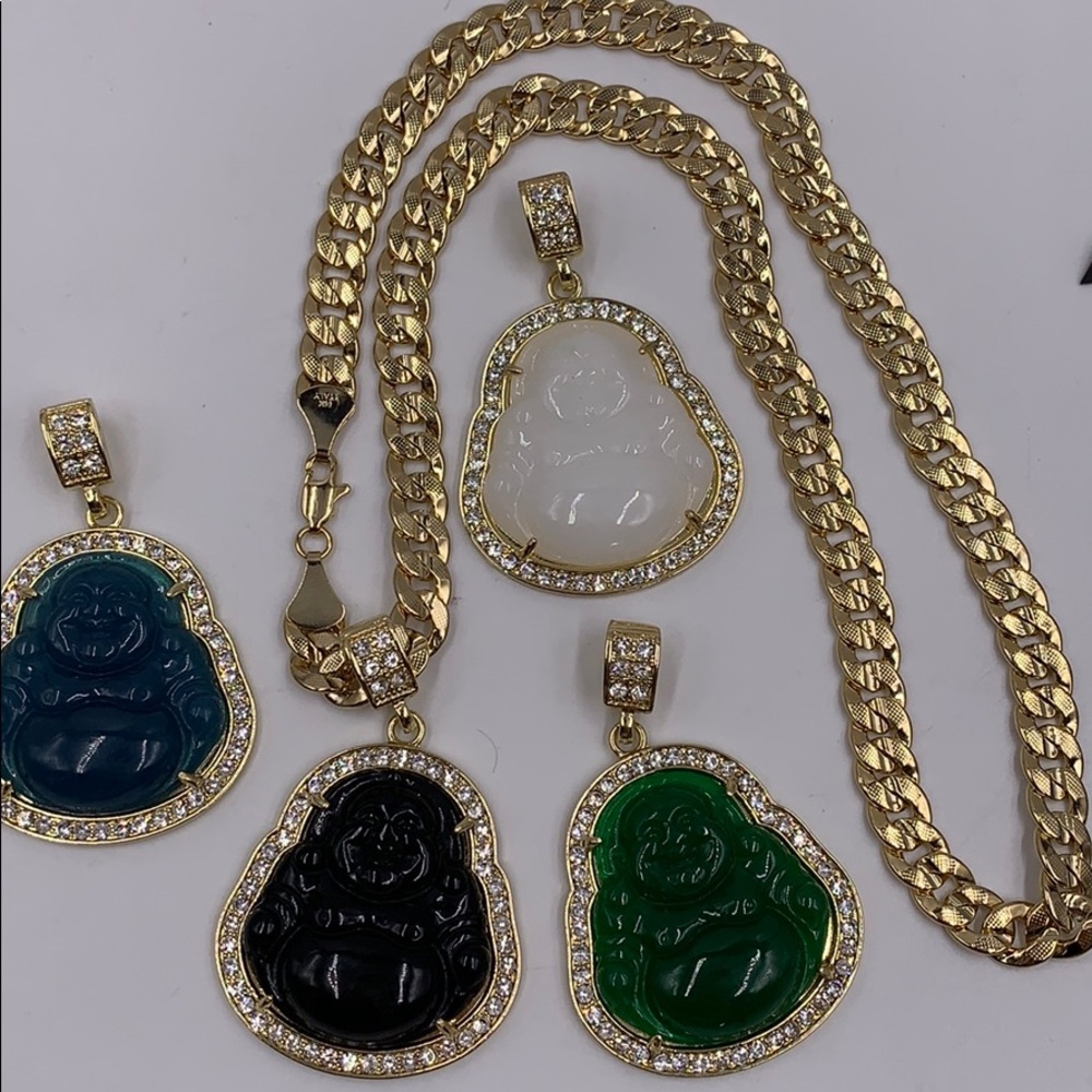 Big buddha and chain, gold plated $55 each